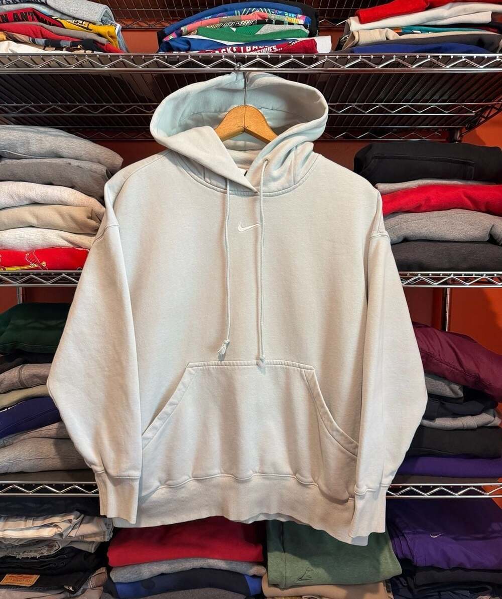 Nike Center Swoosh Hoodie Large Sage Green Pullover